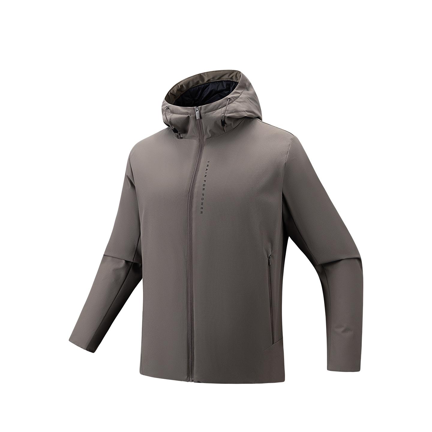 Мужская пуховая куртка Anta Training Comprehensive Series, верхняя одежда, серо-коричневая, 952547914-3 2XL