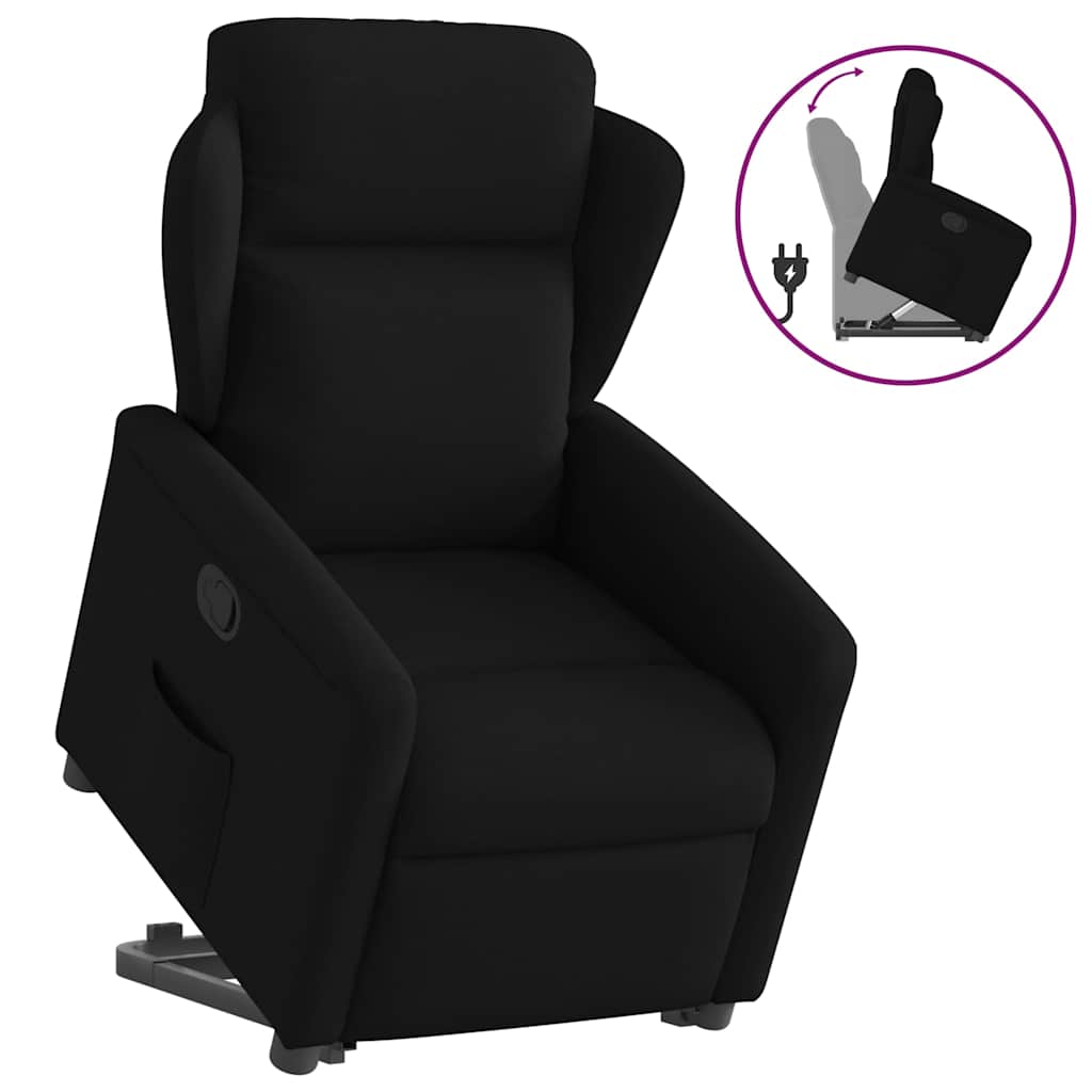 Recliner with Rising Aid Black Fabric