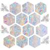 STICKERGURU 16 Pieces Hexagons and Bee Window Clings - Anti-Collision Window Decals To Save Birds from Window Collisions,Non Adhesive Prismatic Vinyl