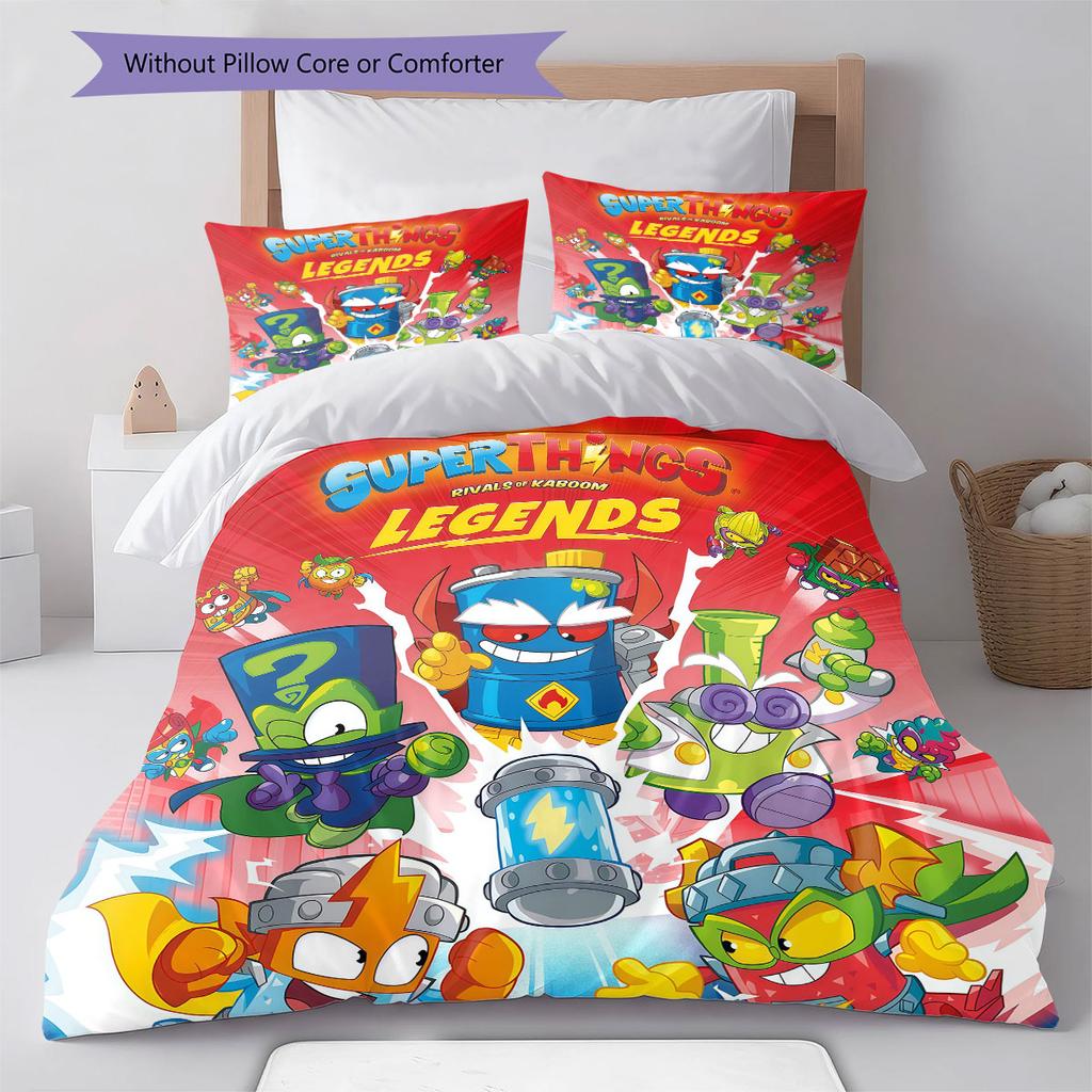 Superthings Bedding Quilt Set Quilt Cover Pillowcase Home Decoration Birthday Gift (1 * duvet cover + 2 * pillowcase, without core)
