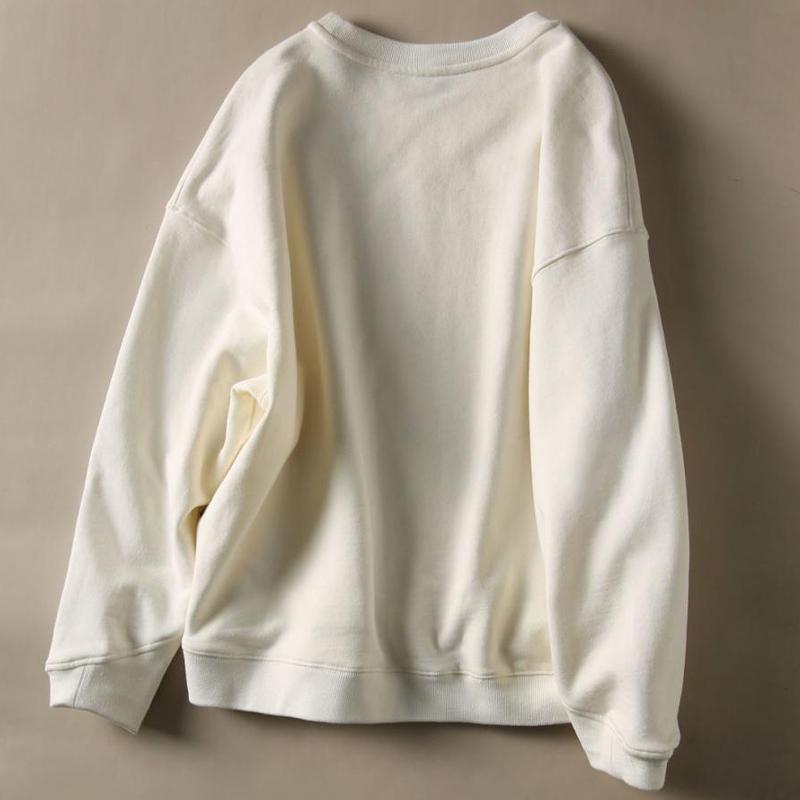 Sweatshirt Damen Mode Rundhalsausschnitt Lose Top Lässiger Taschendruck Pullover