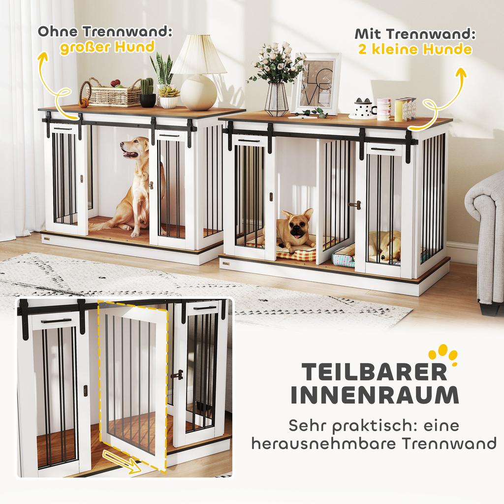 Hundeboxmöbel für große Hunde, Doppelte Hundebox für kleine Hunde