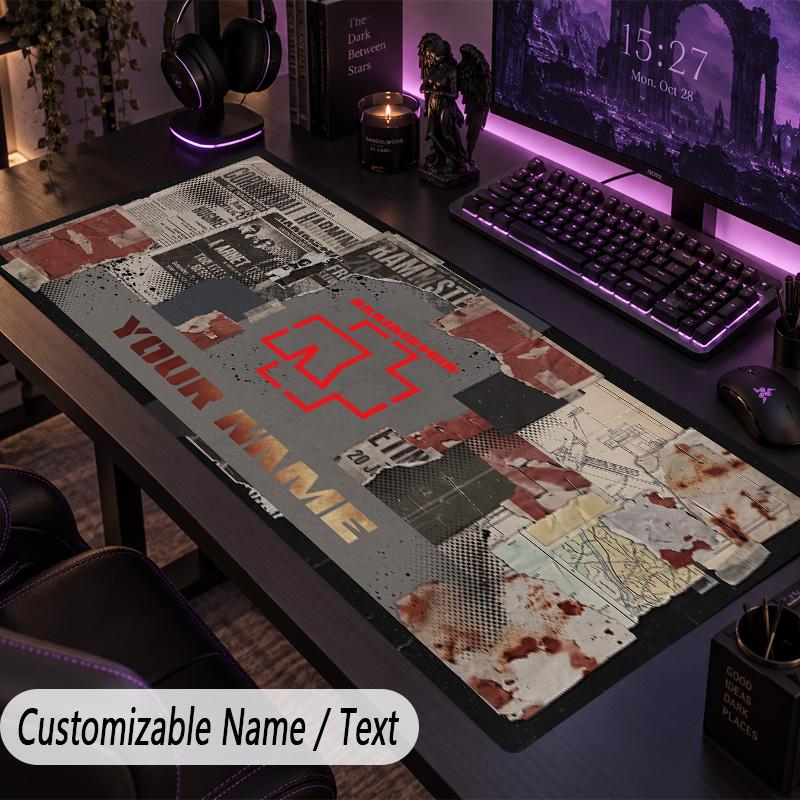 Large Mouse PadRammstein Custom Name Text Personalized Desk Mat Non Slip Gaming Pad