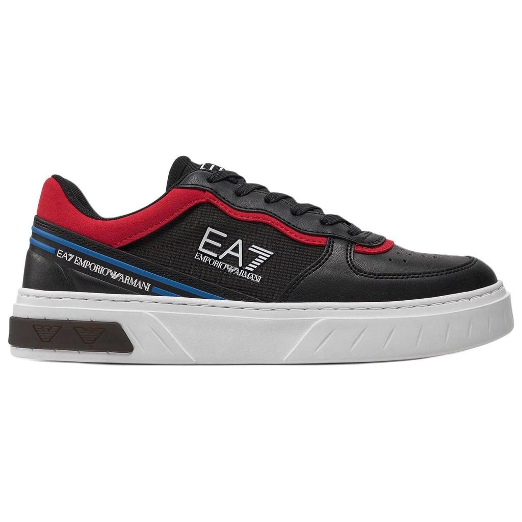 Emporio Armani EA7 Round Toe Lace-Up Comfortable Low-Top Sneakers Unisex Sneakers Black X8X173XK374T654