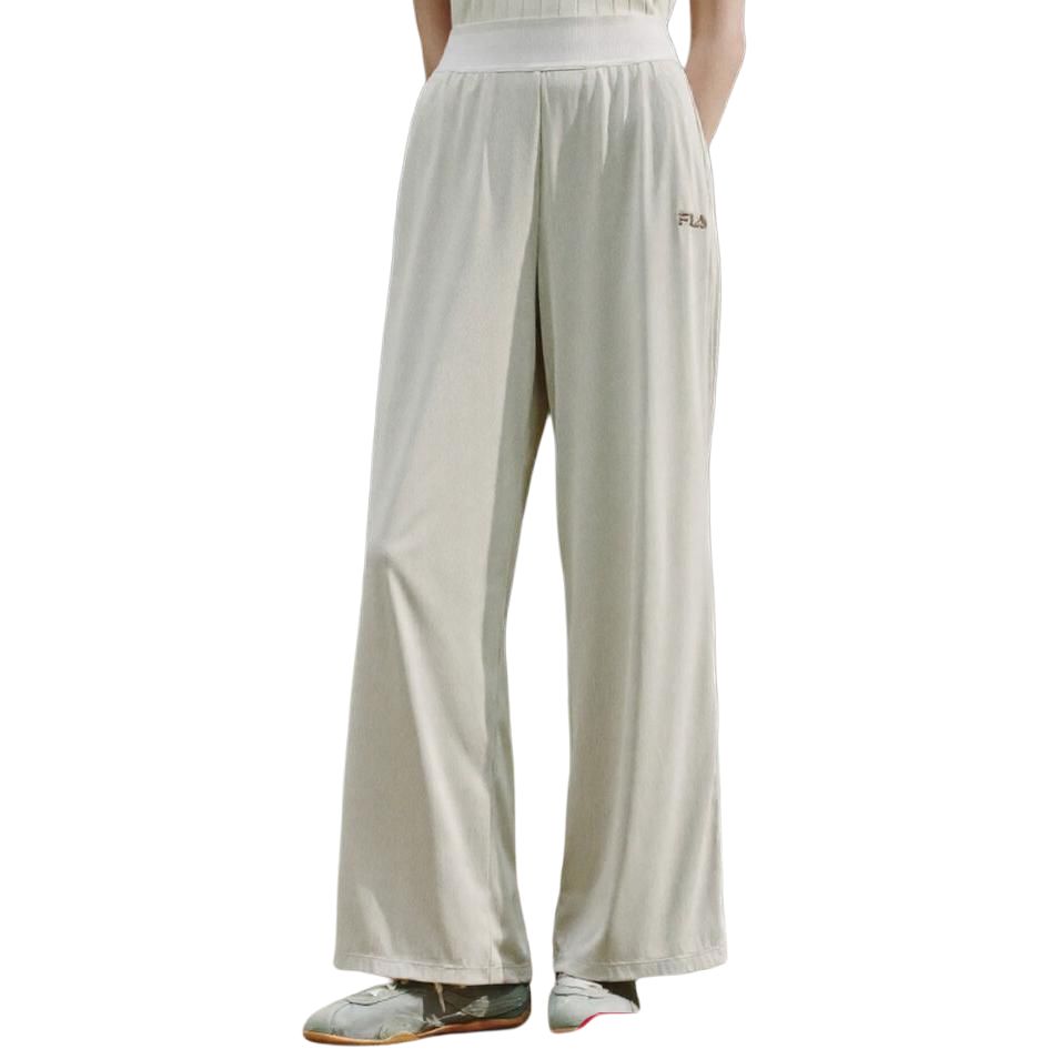 Fila Original Fashion Classic Retro Sports Casual Relaxed Versatile Comfortable Knit Pants Women Bottoms Cream F51W629602FBG