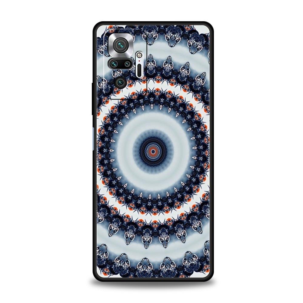 Retro Circular Totem Design Phone Case Cover for Redmi 14C 10C Note 15 14 13 12 10 11 K40 Pro Plus 5G Shockproof Soft TPU Shell