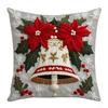 Christmas Embroidered Pillow Covers Set of 4 Santa Deer Snowman Cushion Cases Winter Holiday Sofa Decor (No Insert)