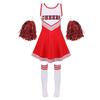 Costume Majorete Fete Copii Uniformă Fără Mâneci cu Imprimeu Litere Rochie Dans Cosplay Joc de Rol Cu Șosete Pentru Performanță Scenică