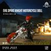 MoreArt 1:64 Evil Spirit Knight Motorcycle Beauty Figure Resin Model, Miniature Scene Decoration Gift&Display