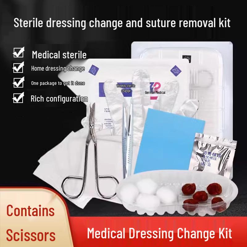 

Zhende Sterile Dressing Kit with Suture Removal Scissors (A-59) for Disinfection and Debridement Suture Removal Kit