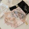 Ladies Summer Sexy Lace Bow Soft Pure Net Yarn Pure Cotton File High Waist Briefs