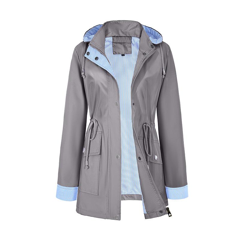 New Women's Jacket Casual Anti-splashing Jacket Women's Thin Medium and Long Trench Coat
