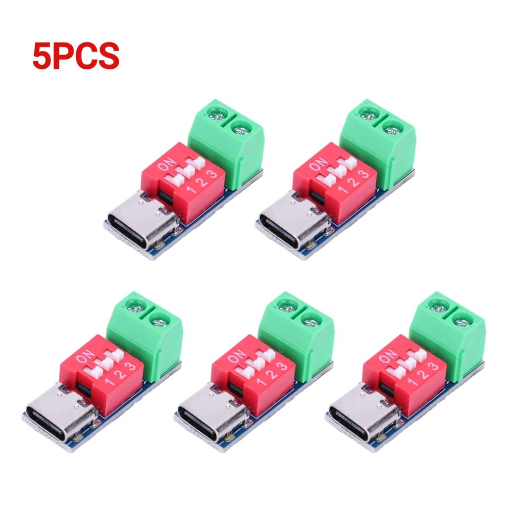 PD Fast Charging Test Board 5-20V Adjustable PD Trigger Board Module USB Type-C 100W Voltage Connetor Power Supply Accessories