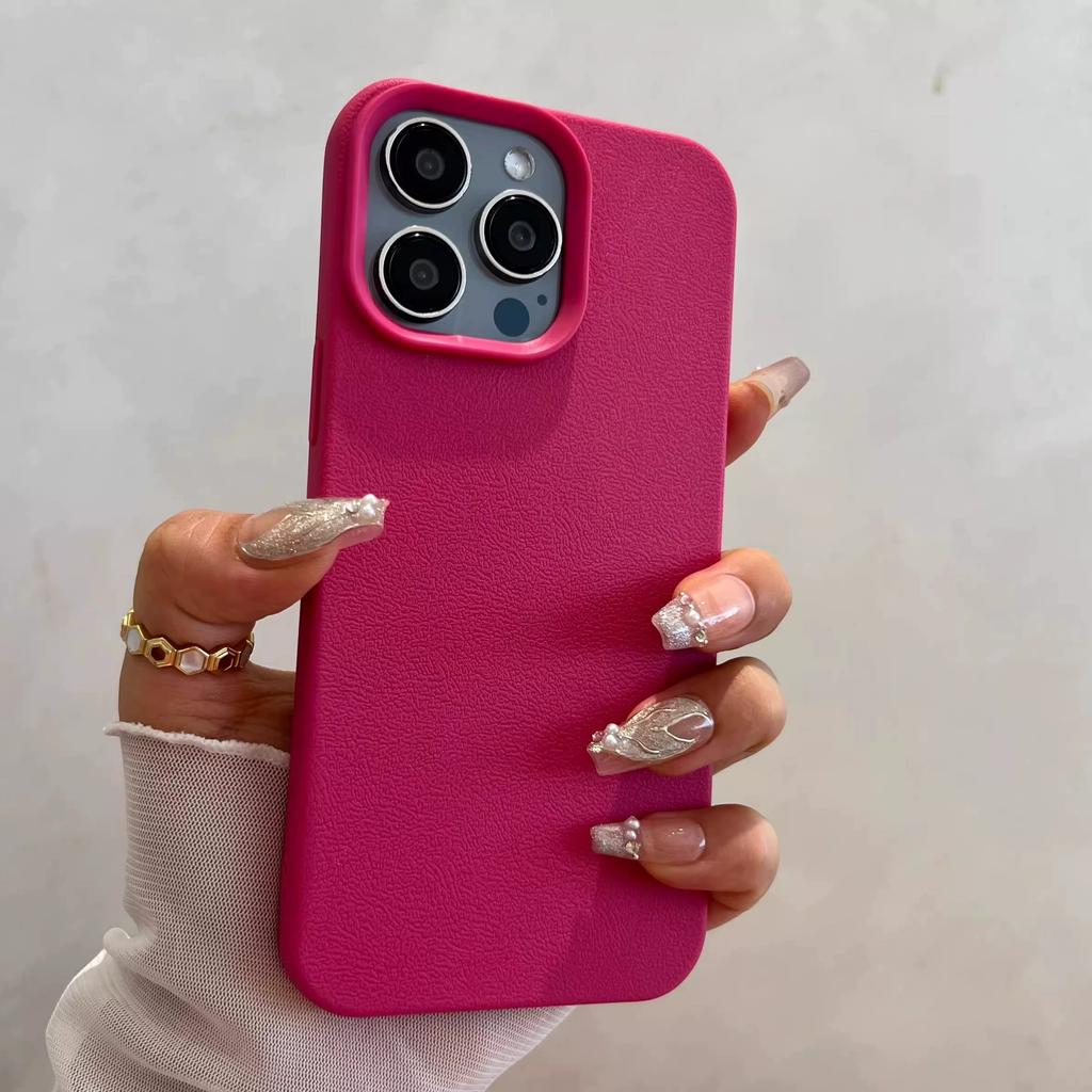 Luxury Matte Soft Leather Candy Phone Case For iPhone 17 16 15 14 Plus 13 12 11 Pro Max Protection Shockproof Silicone Cover
