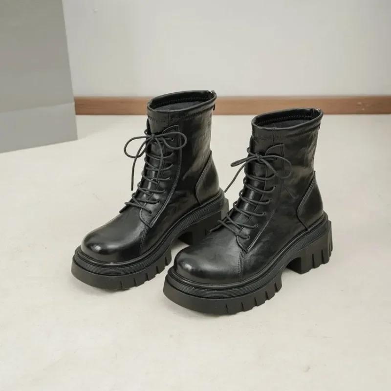 Fashion 2024 Silver Leather Winter Short Boots Thick Sole Square Heel Ankle Boots Side Zipper Frenum Brown Matte Women's/Men Shoes 35-43