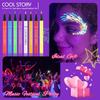 8-Piece Neon Fluorescent Eyeliner: Waterproof, Sweatproof, Quick-Dry Matte Body Paint, Glow-in-the-Dark Set.