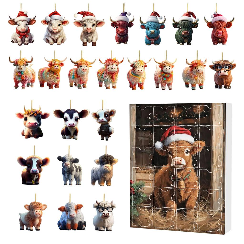 Weihnachts-Blindbox Mit Yak-Tier Acryl-Dekorationen Für Feiertagsbaum-Hänger Und Party-Geschenke
