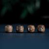 Nha Trang Agarwood Silver Inlaid Beads: Pure Agarwood Barrel Beads with Silver Accents