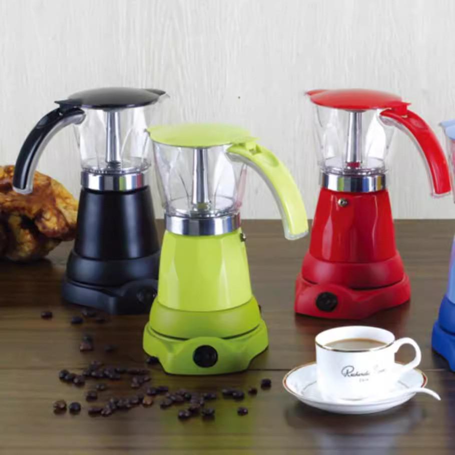 150ML/300ML Home Office Electric Coffee Pot Portable Aluminum Electric Mocha Kettle Large Capacity Italian Coffee Machine