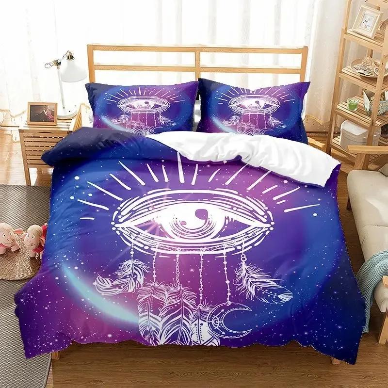 Dreamcatcher Duvet Cover Set Boho Mandala Bedding Set For Girls Adults Purple Dream Catcher Comforter Cover Soft Polyester