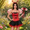 Women's 3-Piece Cami Set Christmas Costume Outfit for Holiday Party and Cosplay