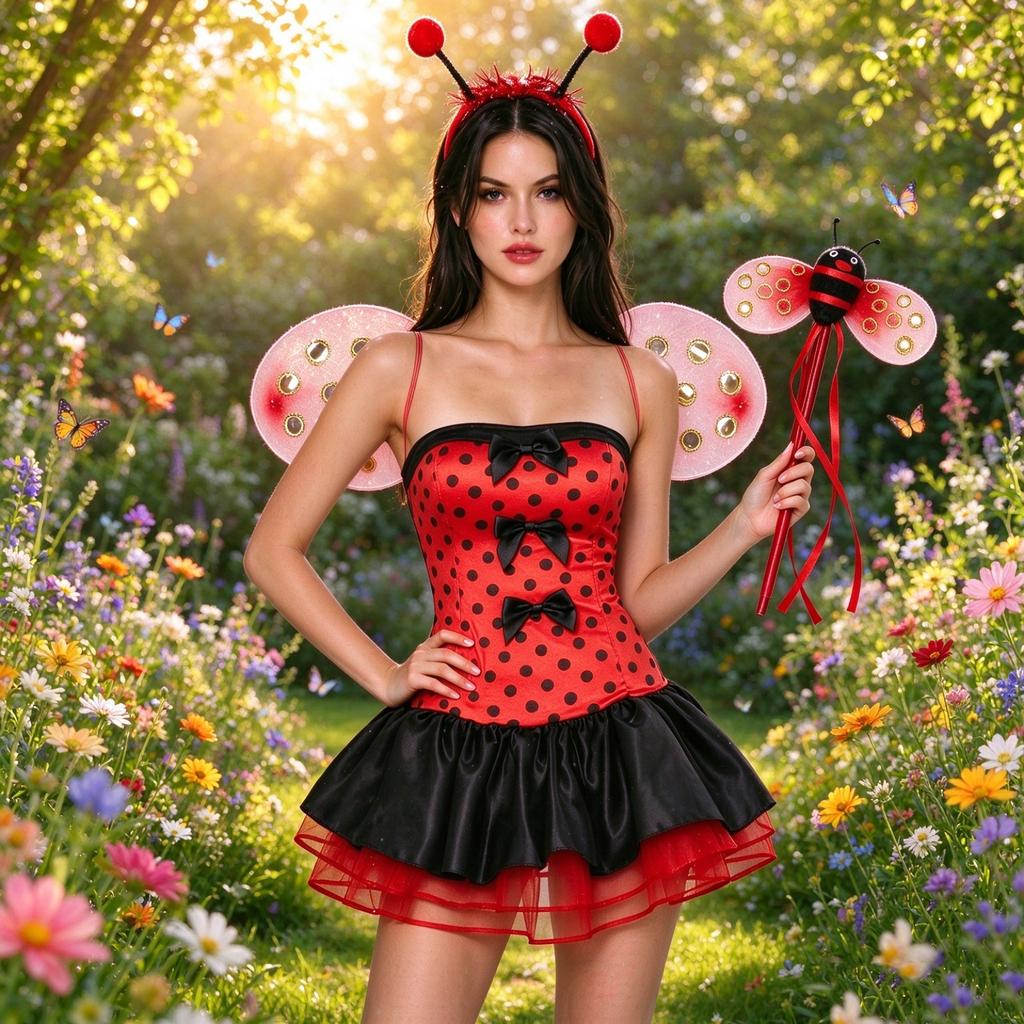 Women's 3-Piece Cami Set Christmas Costume Outfit for Holiday Party and Cosplay