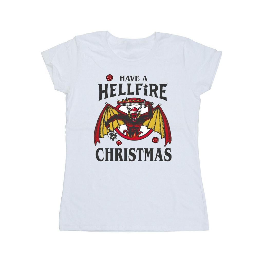 Netflix Womens/Ladies Stranger Things Hellfire Christmas Cotton T-Shirt