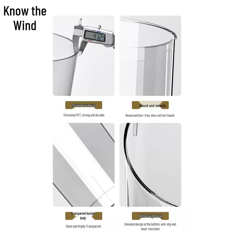 Zhi Feng Clear Trash Can Set