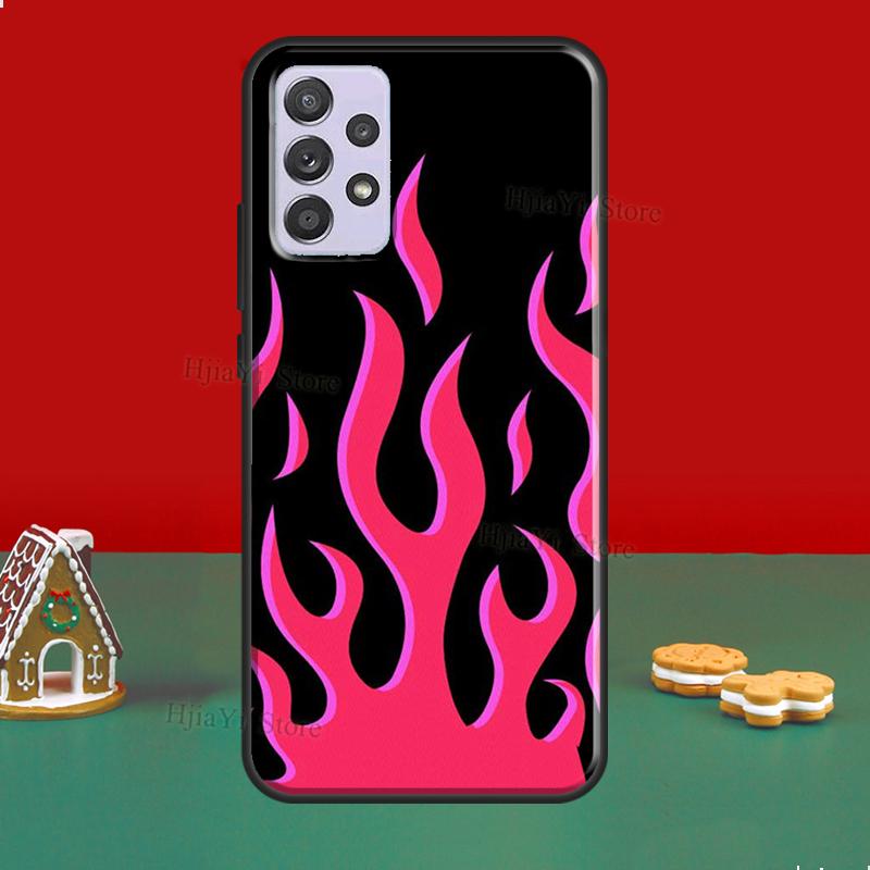 Flame Aesthetic Light Blue Fire Pink Case For Samsung A52 A12 A32 A42 A72 A51 A71 A31 A11 A40 A50 A70 A02S A21S Phone Cover