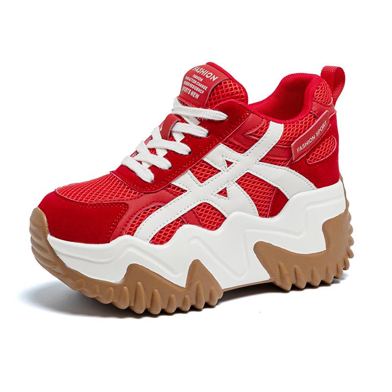 Women's Trendy Dad Sneakers 2025: Thick-Soled, Height-Increasing, Casual Sports Shoes, Small Size 34 for Autumn.