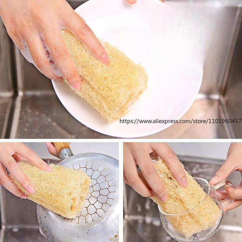Compressed Loofah Cleaning Cloth Sponge Kitchen Cleaning Brush For Washing Dishes And Pans Scrubbing Pad Dishcloth Bath Brush