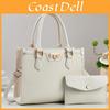 Pu Large Capacity Tote Bag With Zipper Pocket For Daily Use Womens Fashion