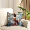 Popular Chinese Mytho Animation Nezha Cushion Cover Reversible Plush Pillow Cover Soft Fluffy Home Decor for Sofa Bedroom