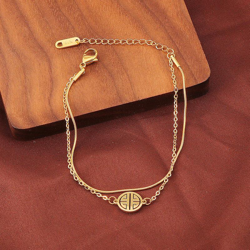 A vintage double chain lucky bracelet for men and women, perfect for holiday gifts, birthday gifts, and daily wear