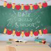 Pencil Fruit Banner for Back To School Decoration Pre-Strung Classroom Hanging Sign Garland for Teacher Appreciation Bulletin Board Decor