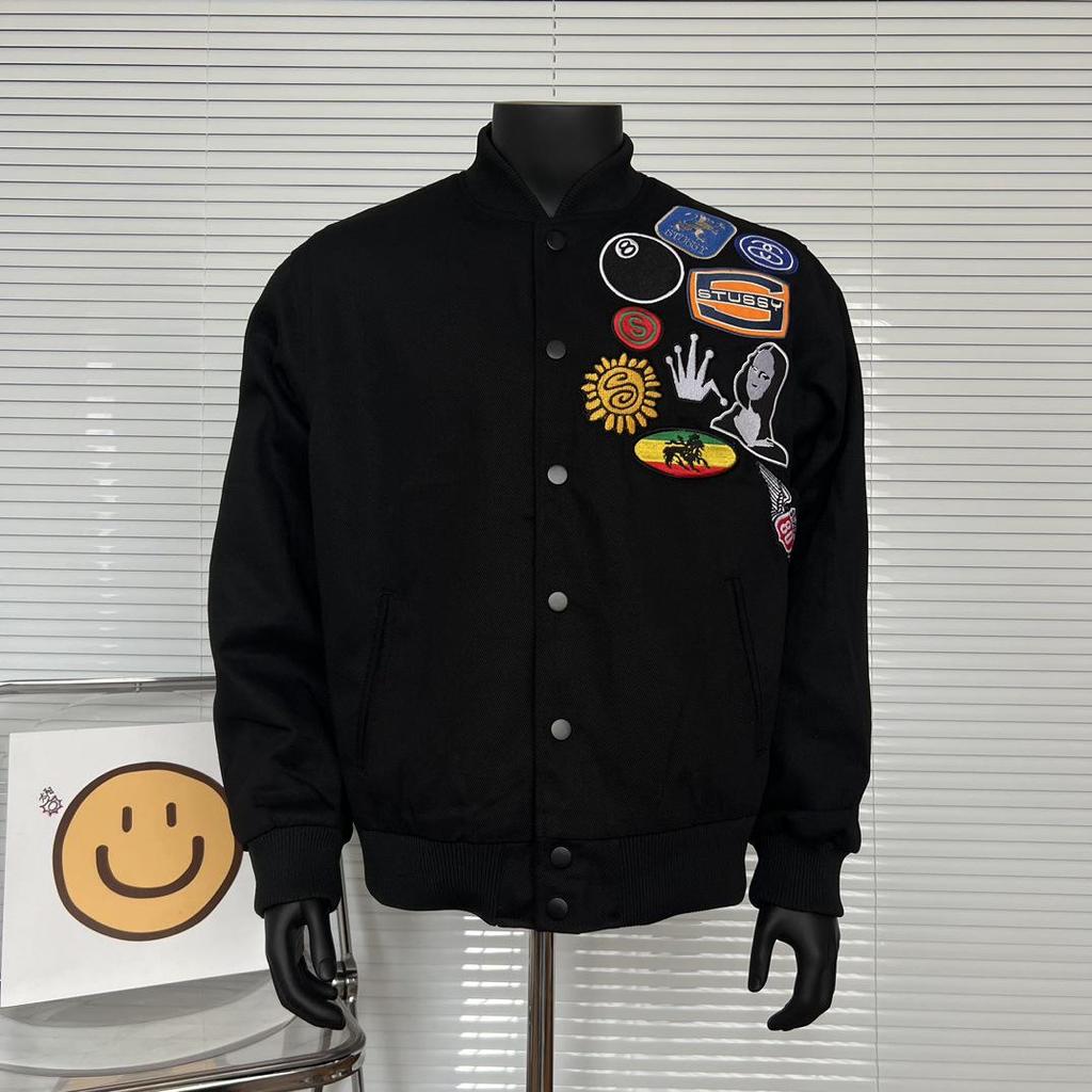 25SS Retro Slitstark Unisex Tvättad Baseball Arbetskläder Jacka