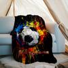 1PC Custom Name Soccer Splash Art" Outdooor Flannel Blankets Patterns Throw Blanket All-Season Soft Gift for Couch, Bed, Camping Gifts