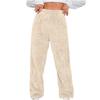 Women's Fashionable Relaxed-Fit Trousers Sporty Fleece-Lined Solid-Colour Cuffed Trousers