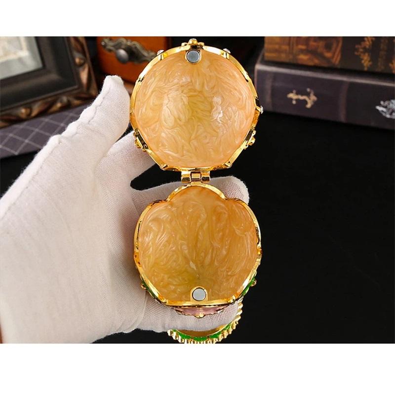 Luxus-Emaille Fabergé-Stil Eier Schmuckschatulle Legierung Schmuckaufbewahrung Dekoration