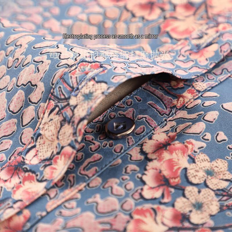 Elegant Floral Print Short-Sleeve Blouse for Elderly Women