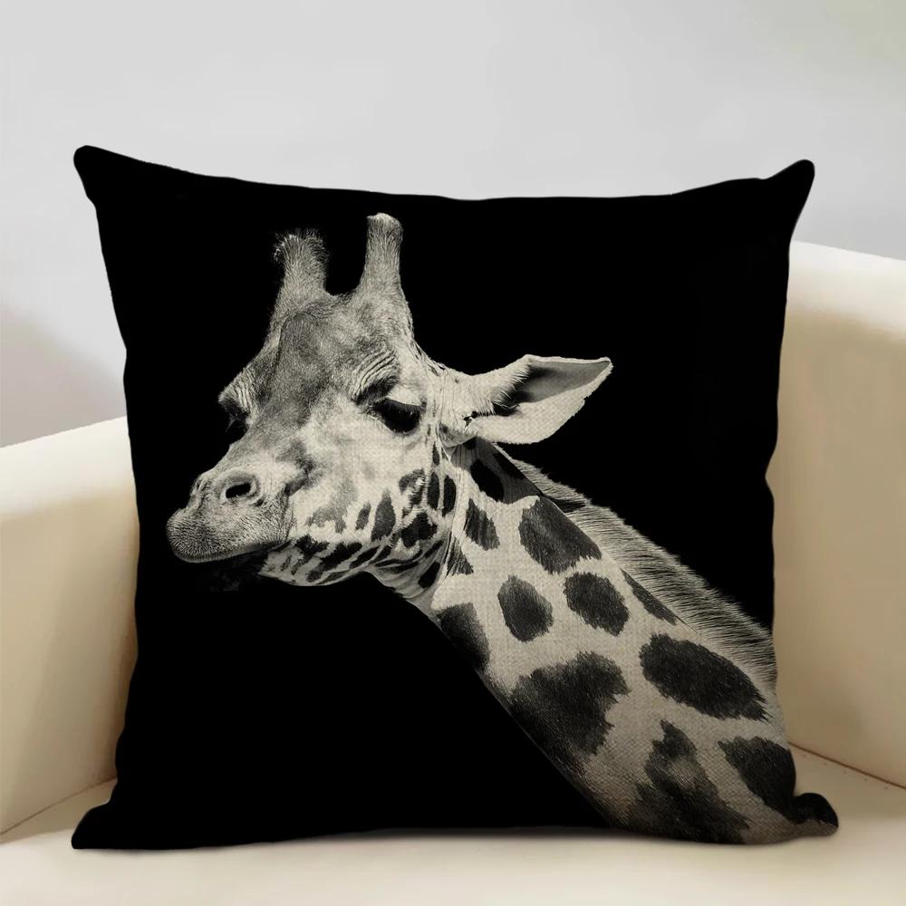 Animal Portrait Cushion Cover,Lion, Tiger, and Bear Patterns,Home Sofa Decorative Throw Pillow Case Perfect Children's Gift