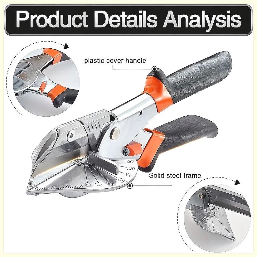 45-135 Degree Adjustable Miter Cutter – Multi-Angle Scissors for Plastic, PVC, Molding Trim, Wall Panels