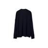 Stone Island Solid Color V-Neck Pattern Printed Loose Embroidered Long Sleeve Knit Sweater Men sweater Navy-Blue 7915511C4-V0020