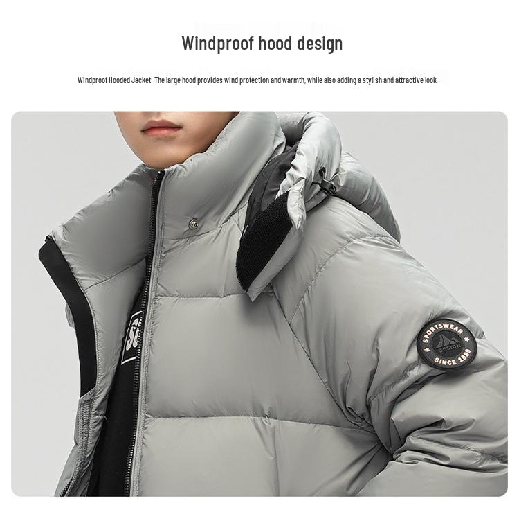 Kapuzen-Winterdaunenjacke für Paare: Modische, lockere, kältebeständige Freizeit-Oberbekleidung