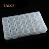 Clear Slots 28 Nail Plastic Art Tools Jewelry Display Storage Box Case Organizer Removable