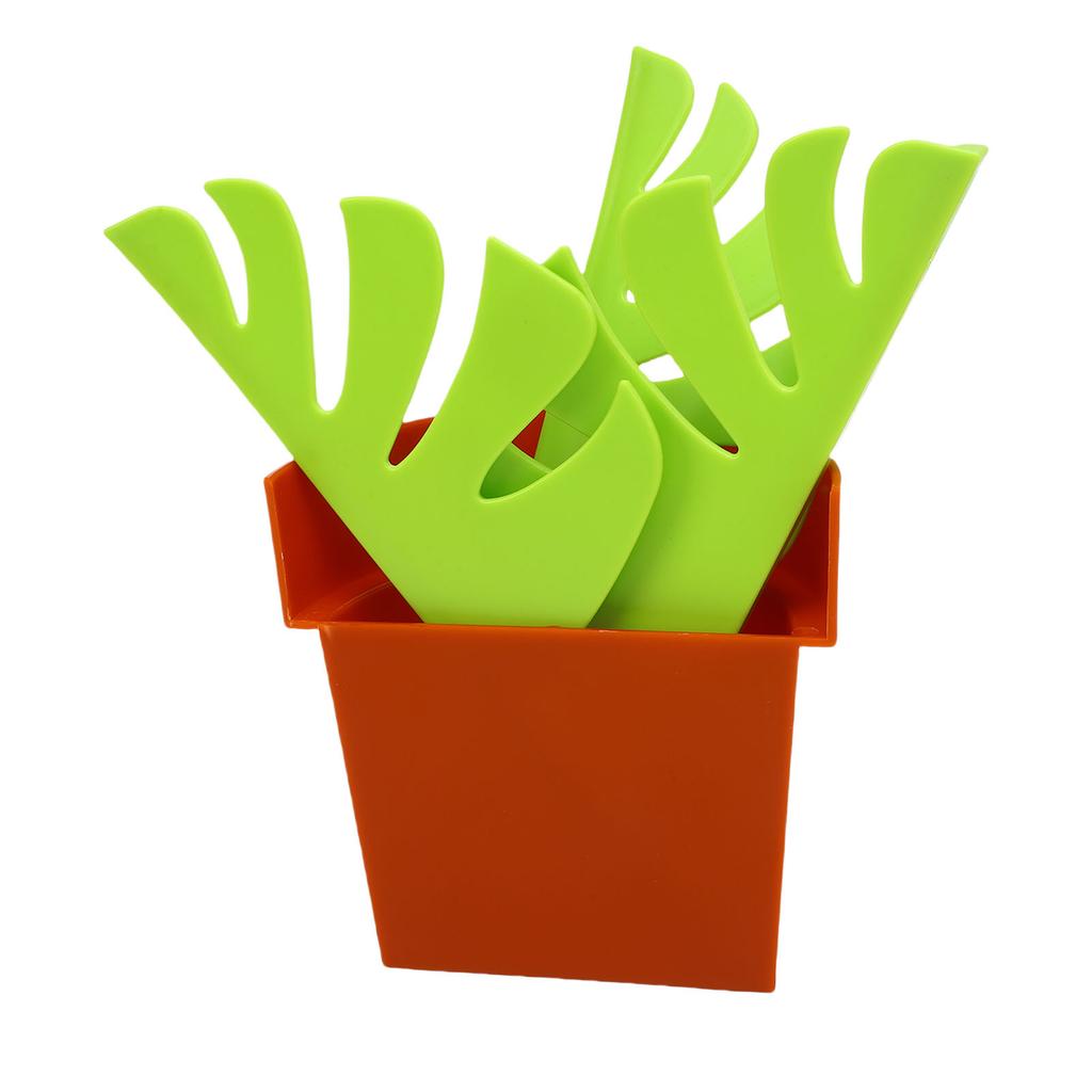 Toothbrush Holder Mirror Mount Flowerpot Design Toothbrush Organizer with Leaves for Home Hotel Bathroom