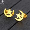 Minimalist Stainless Steel Dentist Tooth Stud Earring Women Men Cute Cross Earings Leaf Swallow Earing Party Accessories
