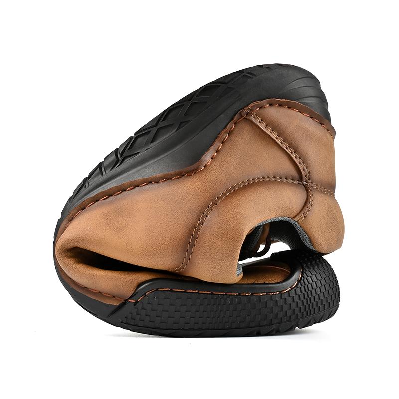 New High Quality Men's Comfortable Leather Casual Shoes Breathable Loafers Hand-Stitched Bottom Driving Shoes For Men Plus Size