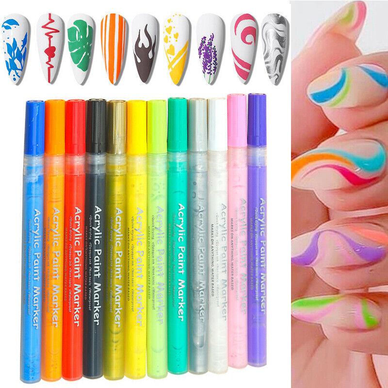 Nail Art Graffiti Pen UV Gel Polish Wodoodporny Rysunek Malowanie Liner Bru ~ *