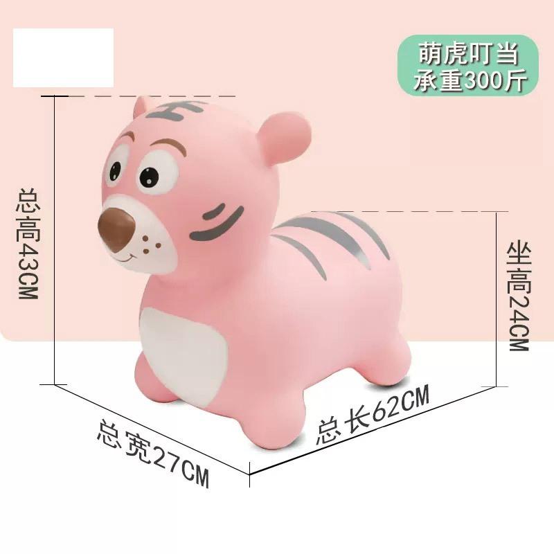 Baby Riding Toy Rocking Wooden Horse Inflatable Pony Children Bouncing Jump Horse Jumping Deer Anti Fall Riding Rubber